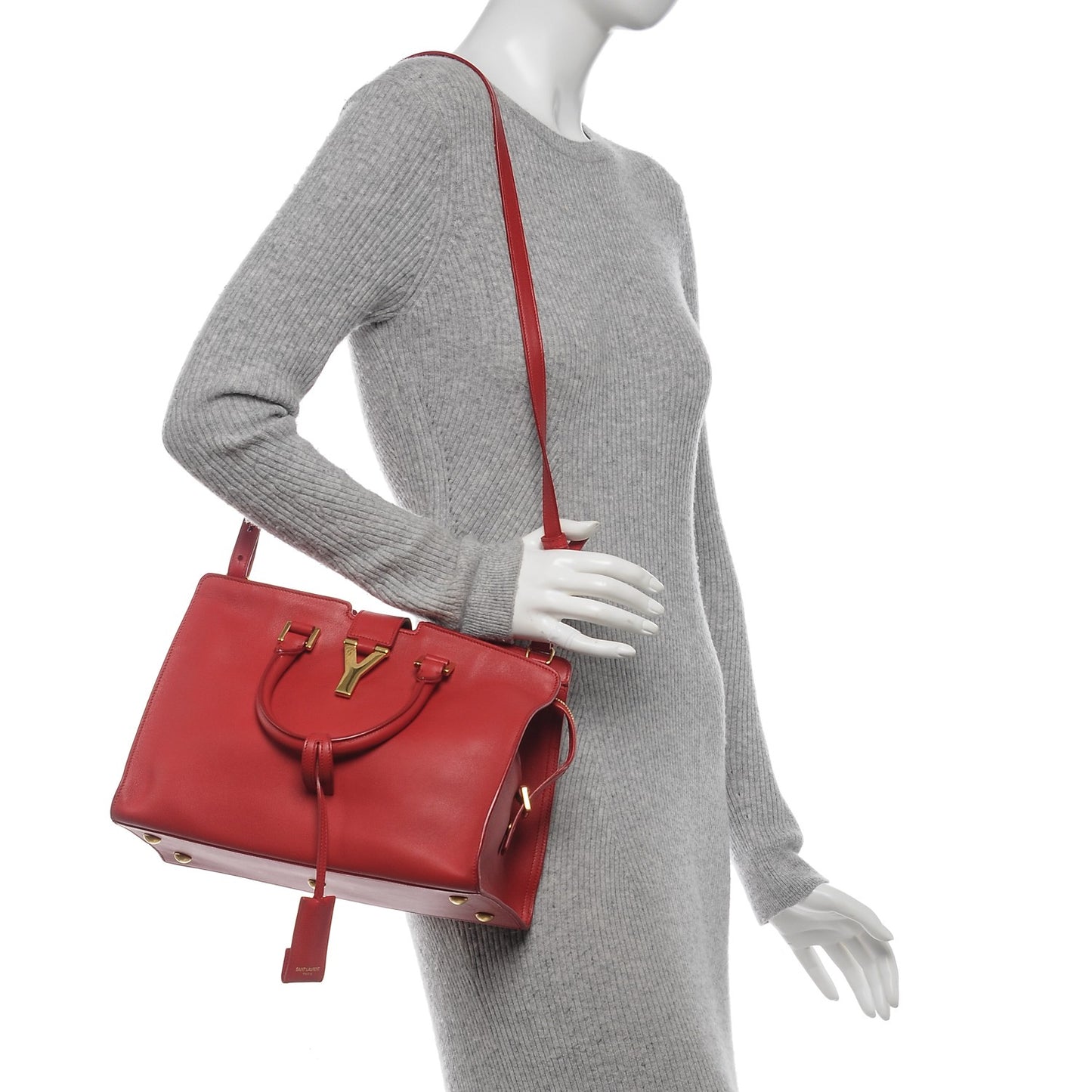 Calfskin Small Classic Y Cabas Red