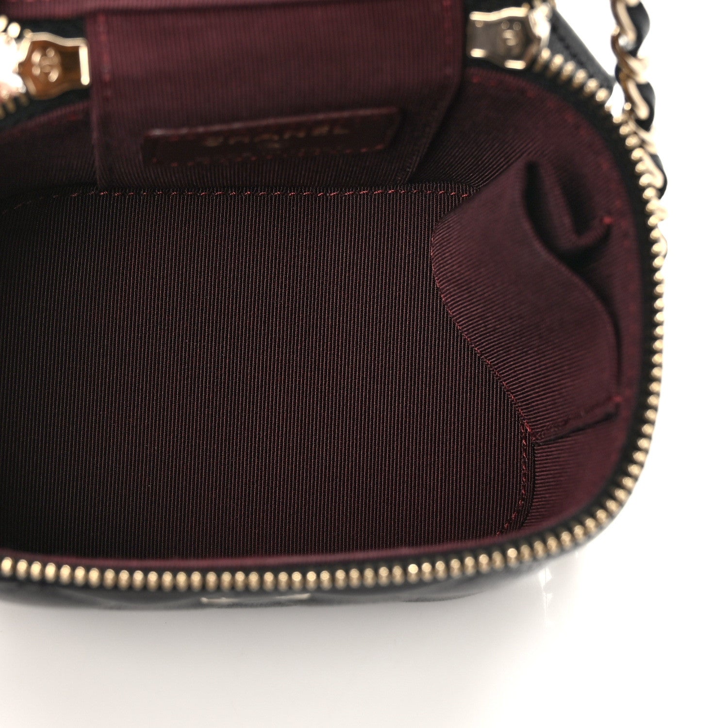 Chanel Lambskin Quilted Mini Vanity Case With Chain Black 5 of 10