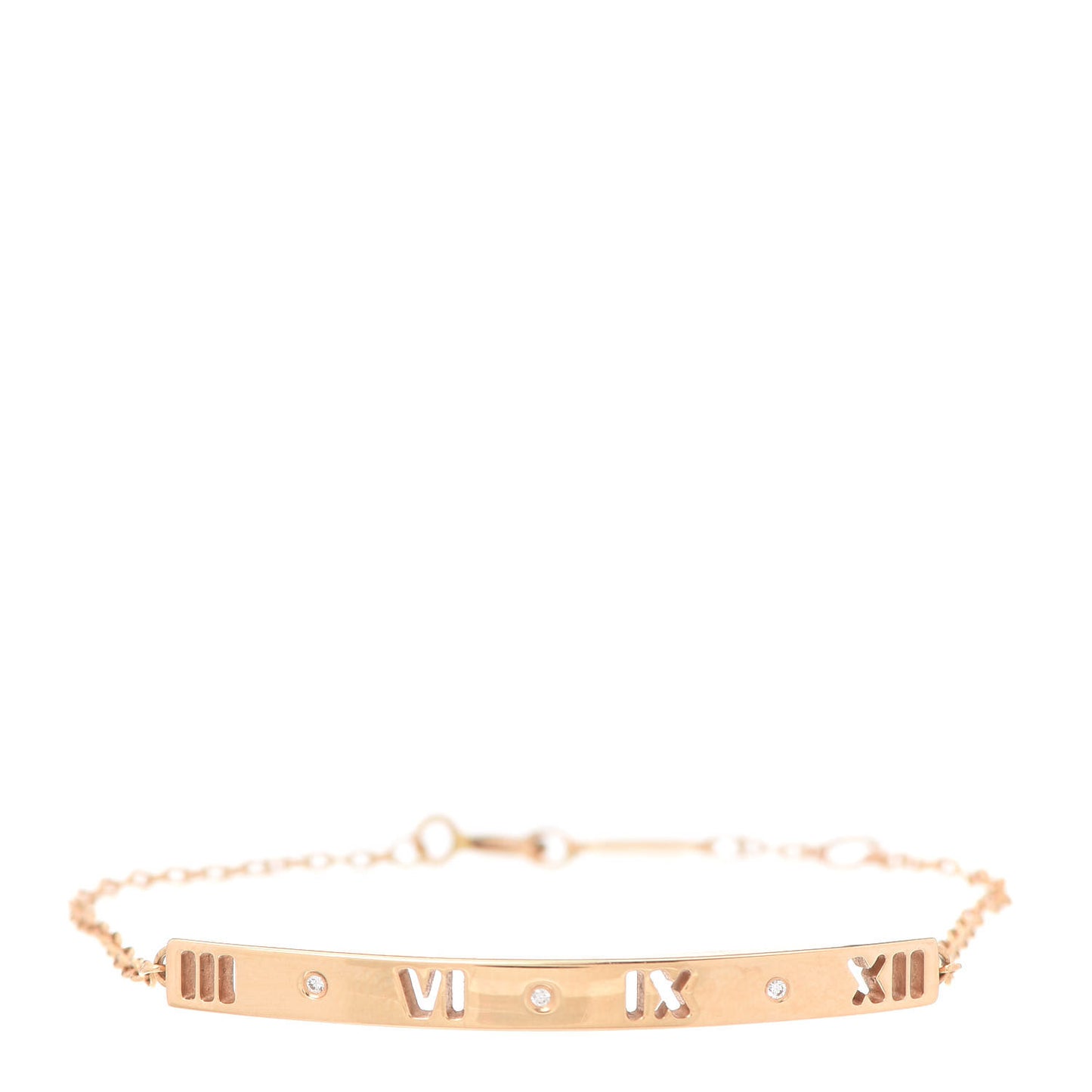 18K Rose Gold Diamond Atlas Bar Pierced Bracelet