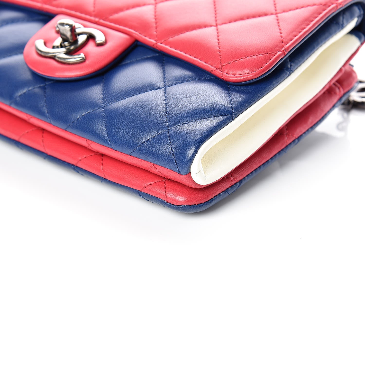 Chanel Lambskin Quilted Tri-color Crossbody Bag Dark Red 6 of 10