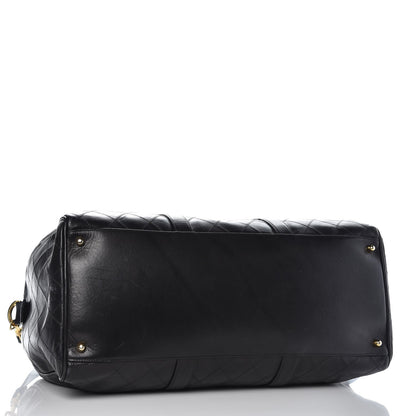 Chanel Calfskin Stitched Duffel Bag Black 4 of 14