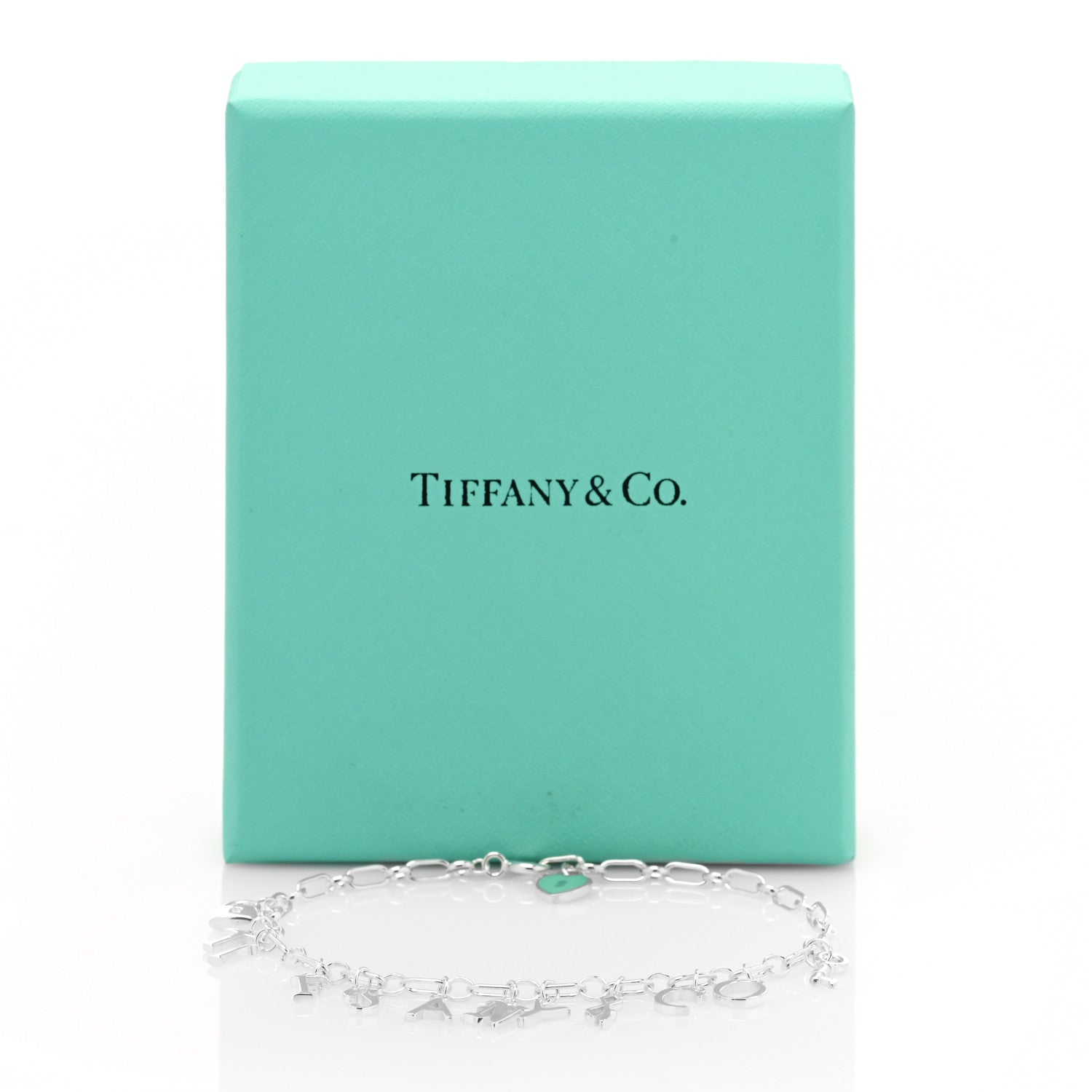 Tiffany Sterling Silver Enamel Love Notes Logo Charm Bracelet Blue 4 of 4