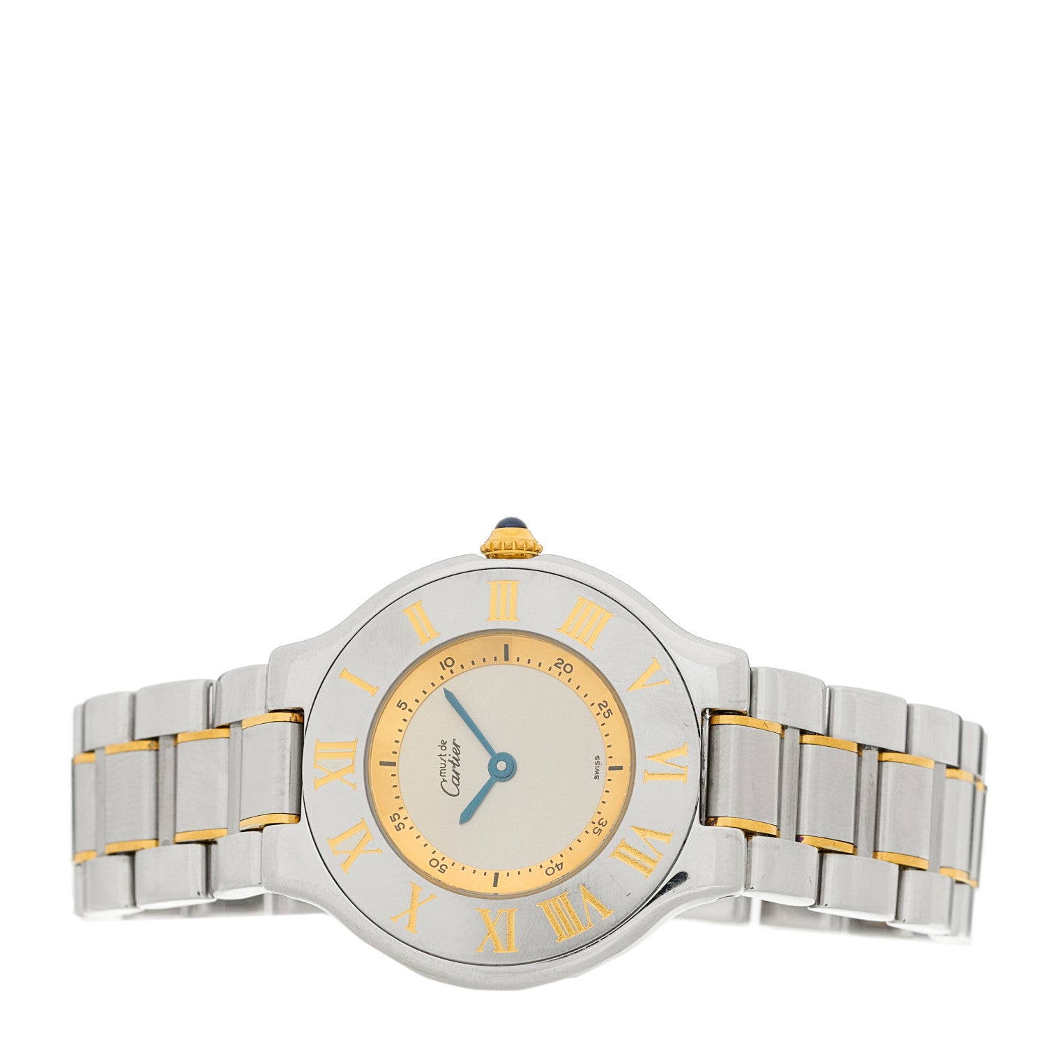 Cartier Stainless Steel 18K Yellow Gold 31mm Must De 21 Quartz Watch 2 of 4