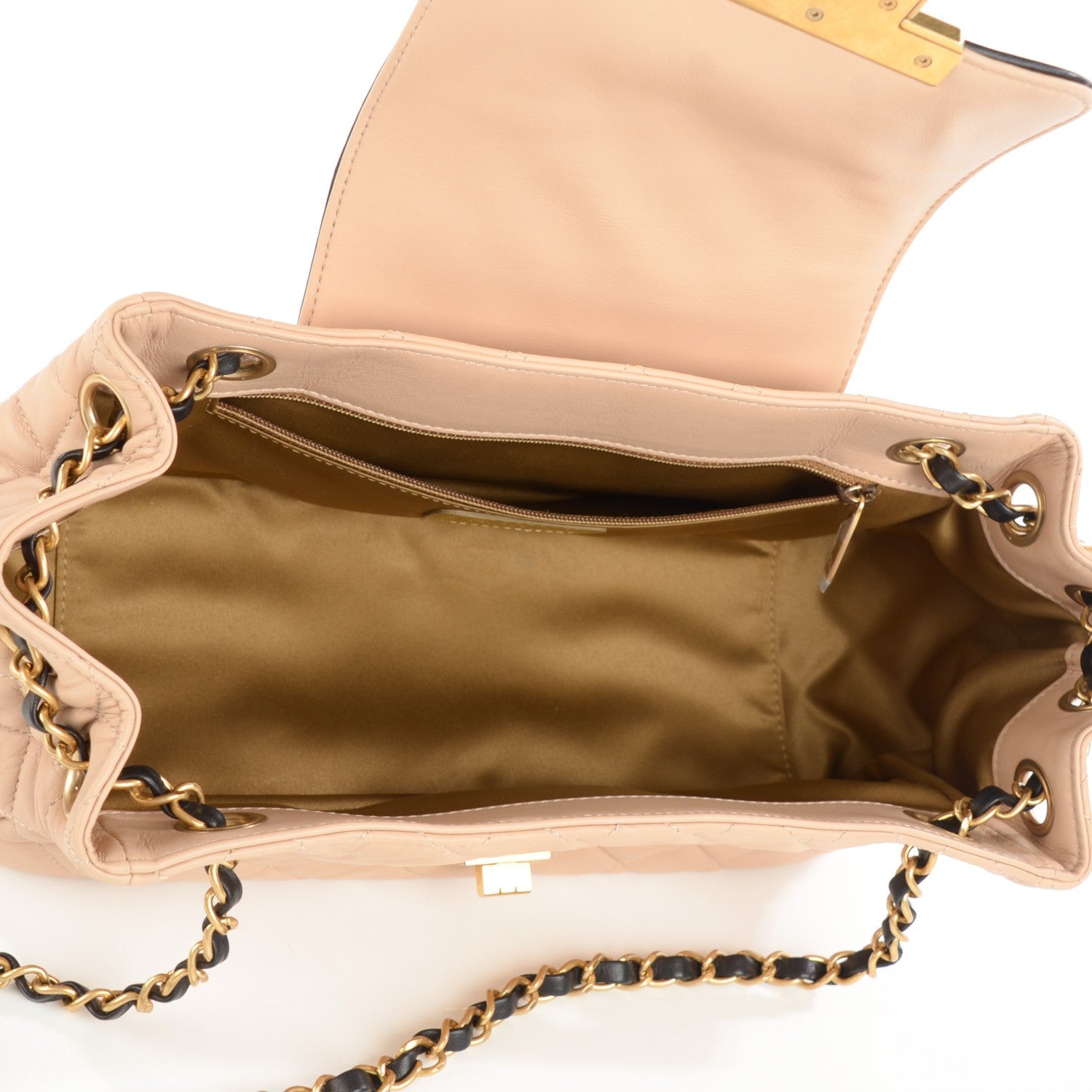 Chanel Lambskin Quilted East West Accordion Flap Beige 6 of 8