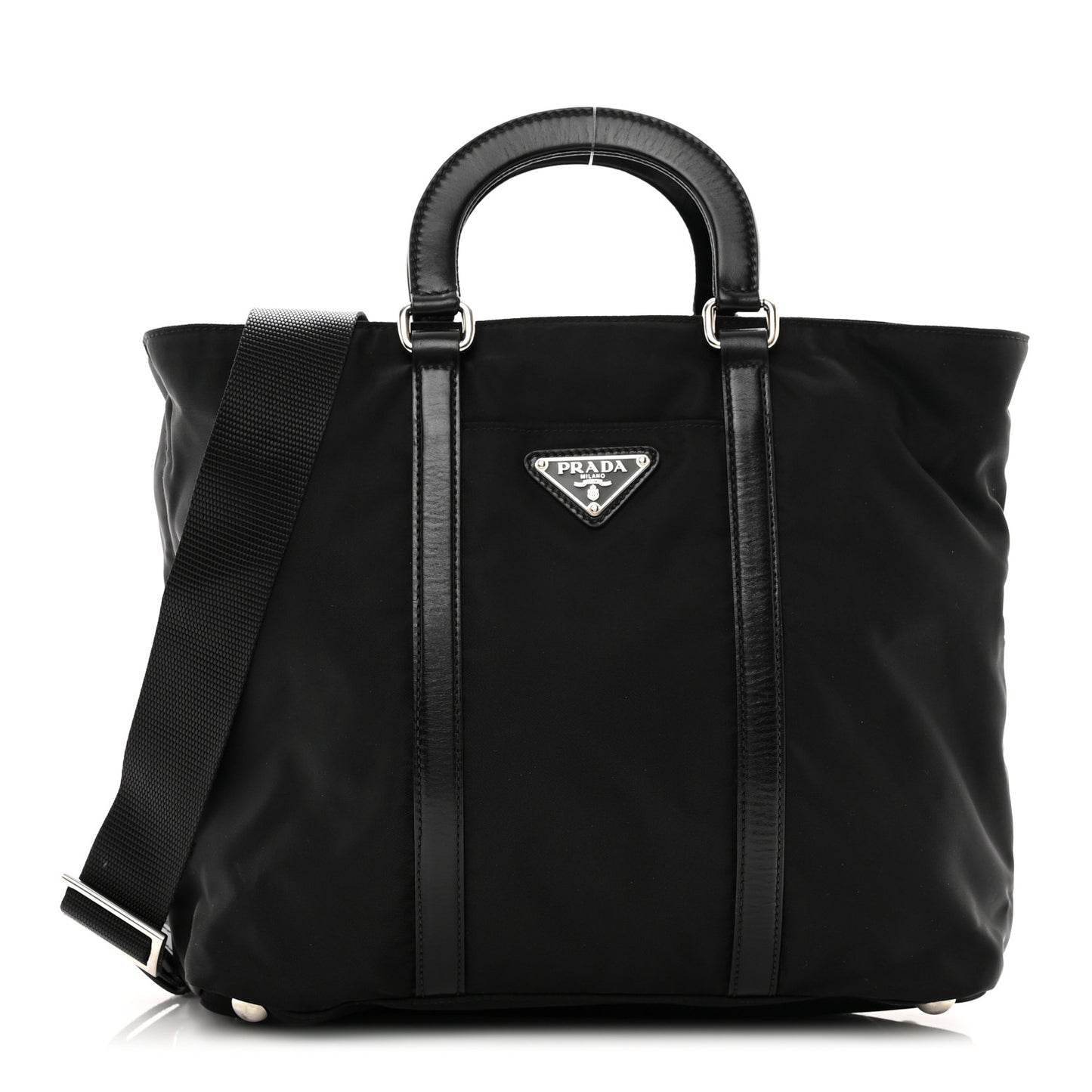 Tessuto Nylon Saffiano Tote Black