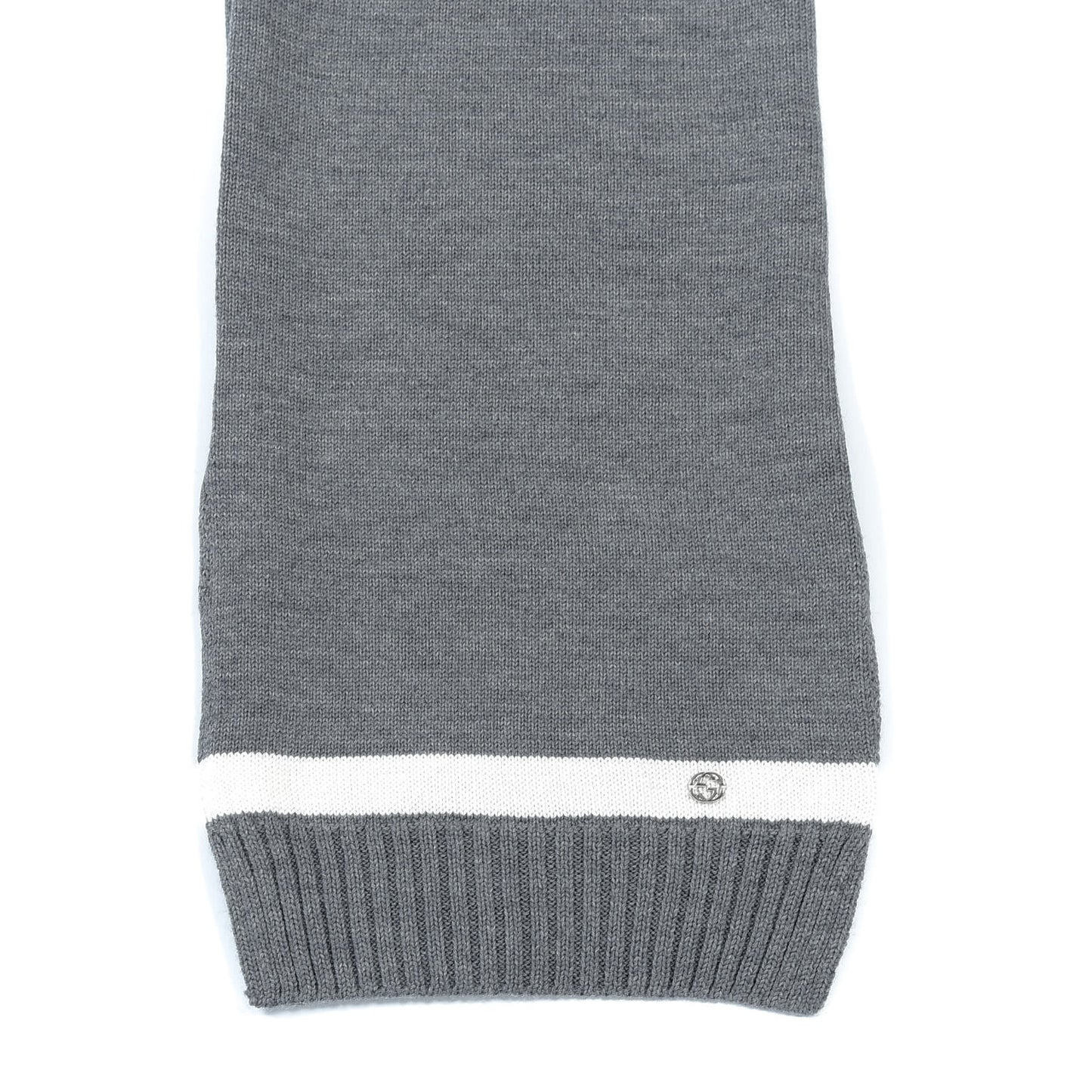 Wool Strap Scarf Gray