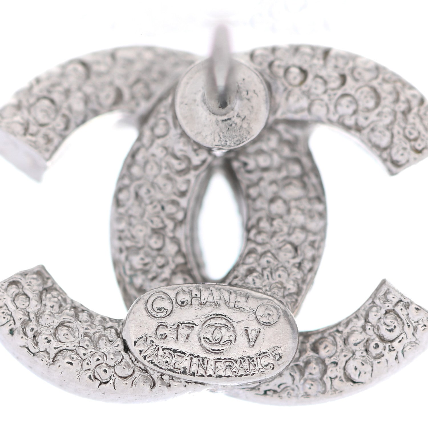 Chanel Crystal CC Earrings Silver 4 of 4