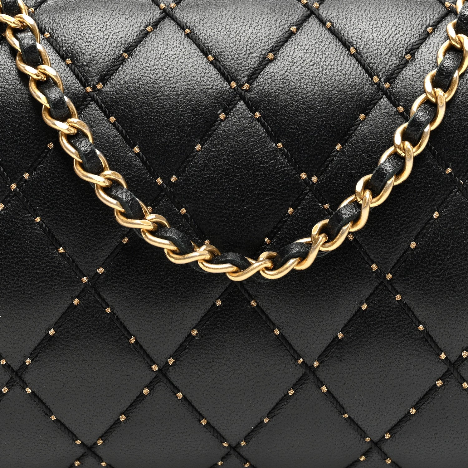 Chanel Lambskin Quilted Chain Around Clutch Black 8 of 10
