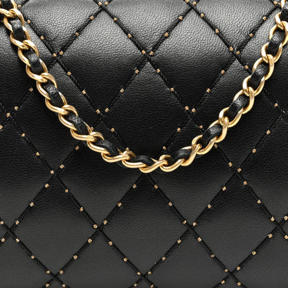 Chanel Lambskin Quilted Chain Around Clutch Black 8 of 10