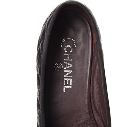 Chanel Aged Calfskin Quilted Cap Toe Ballerina Flats 40 Black 11 of 18
