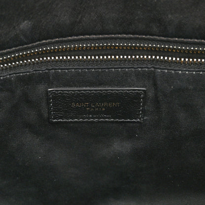 Saint Laurent Lambskin Quilted Medium Loulou Puffer Monogram Chain Satchel Black 6 of 9