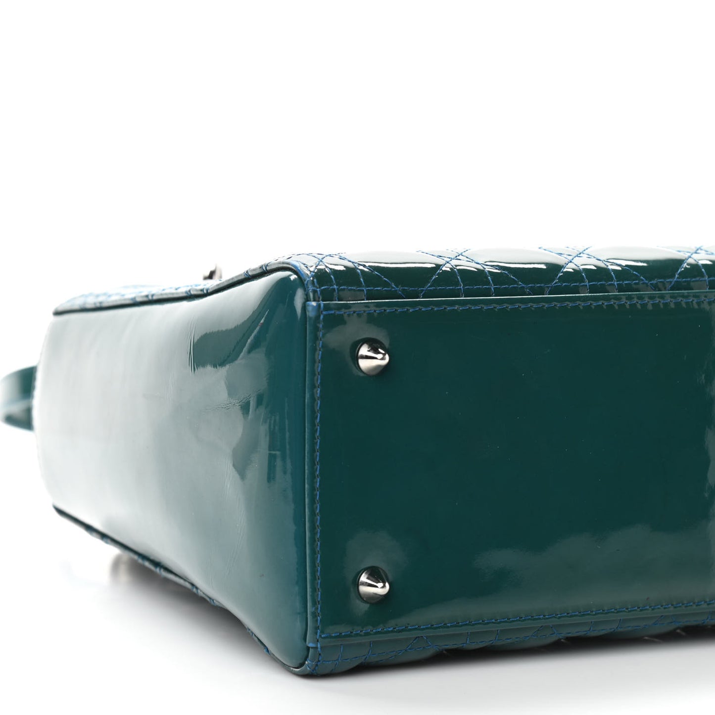 Patent Cannage Medium Lady Dior Blue