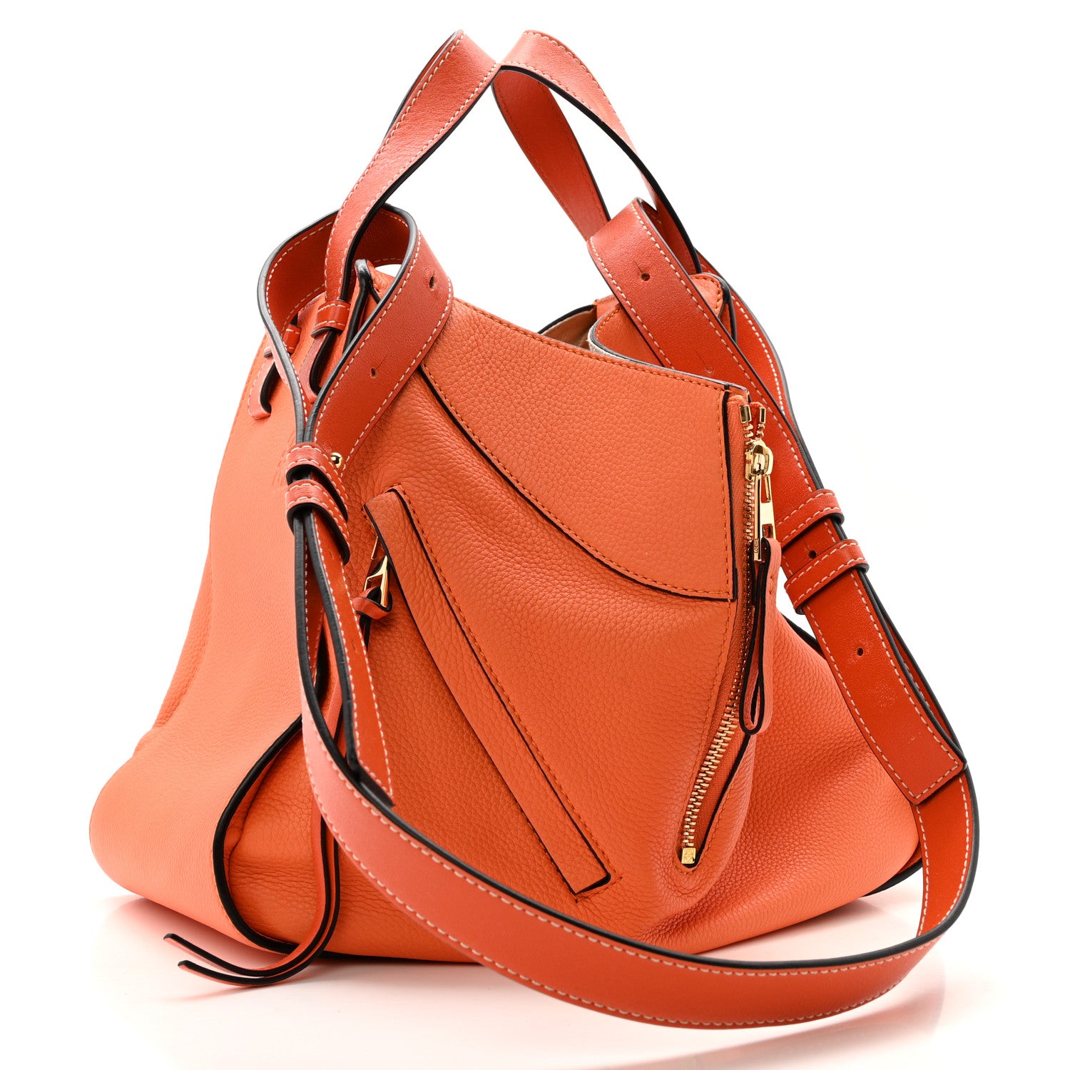 Loewe Grained Calfskin Small Hammock Shoulder Bag Apricot Orange 3 of 13