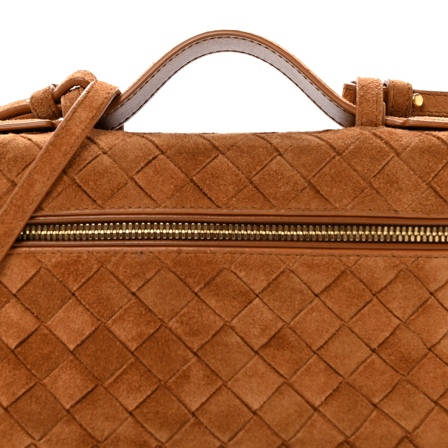 Bottega Veneta Suede Intrecciato Bang Bang Vanity Case Amber 8 of 10