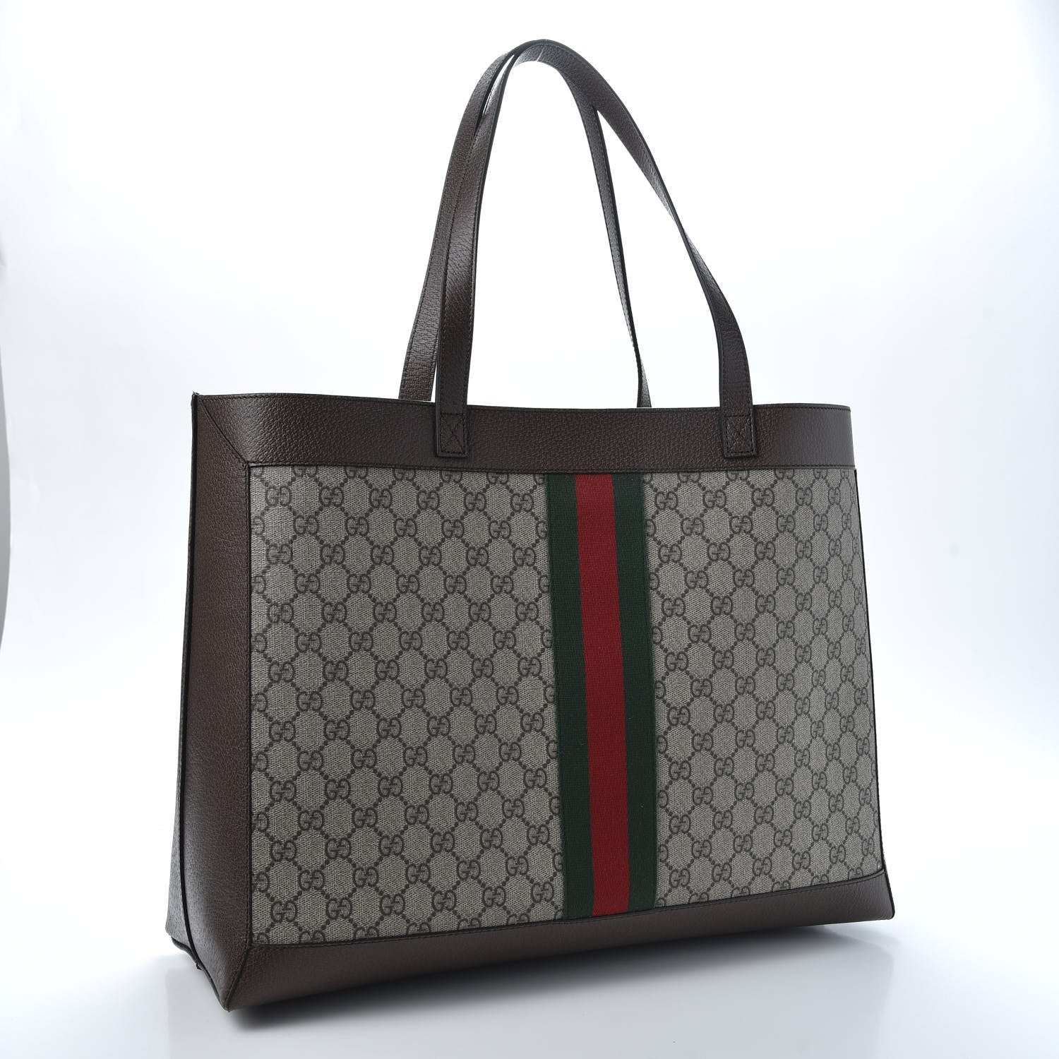 Gucci GG Supreme Monogram Web Large Ophidia Tote Brown 2 of 9
