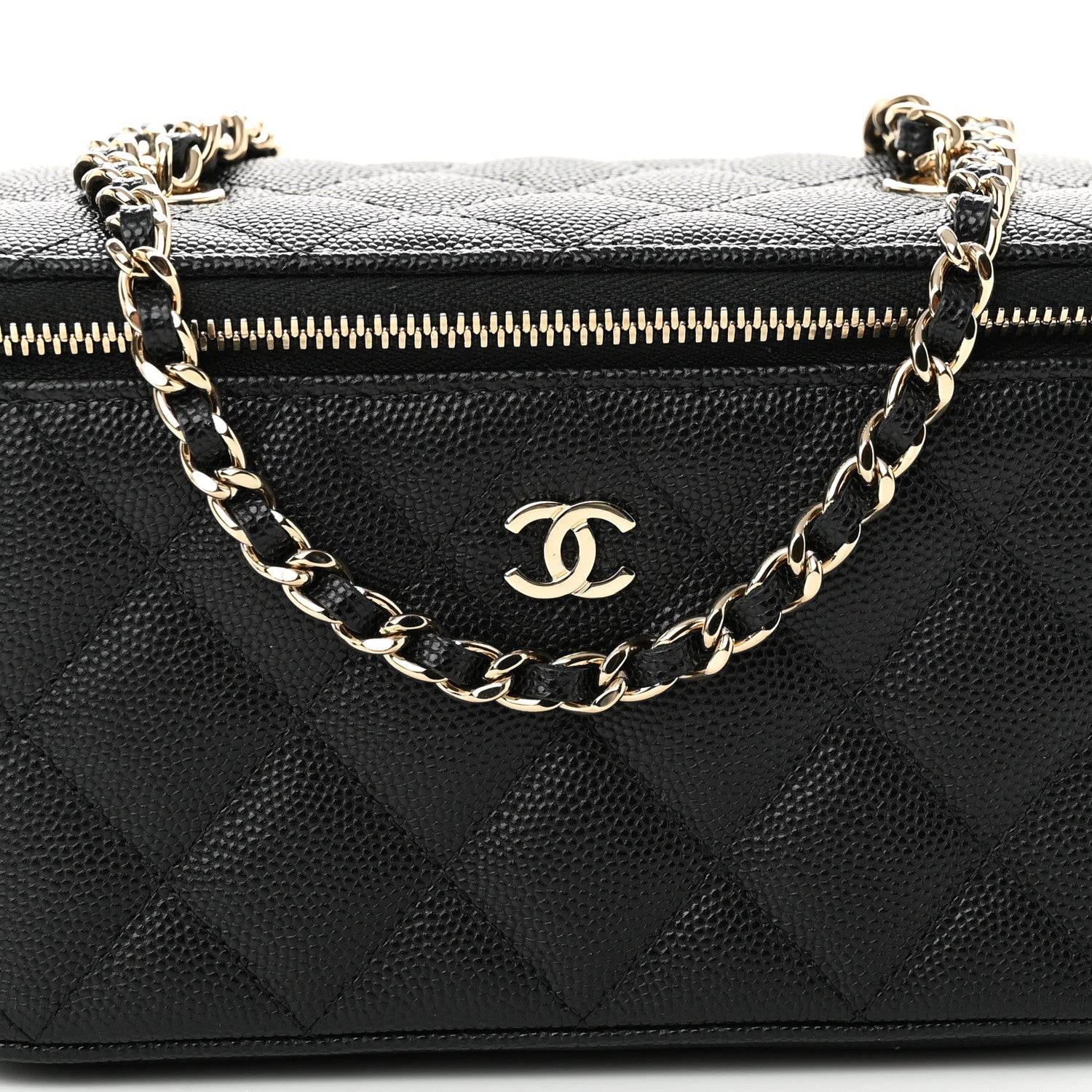 Chanel Caviar Quilted Small Vanity Case With Chain Black 9 of 12