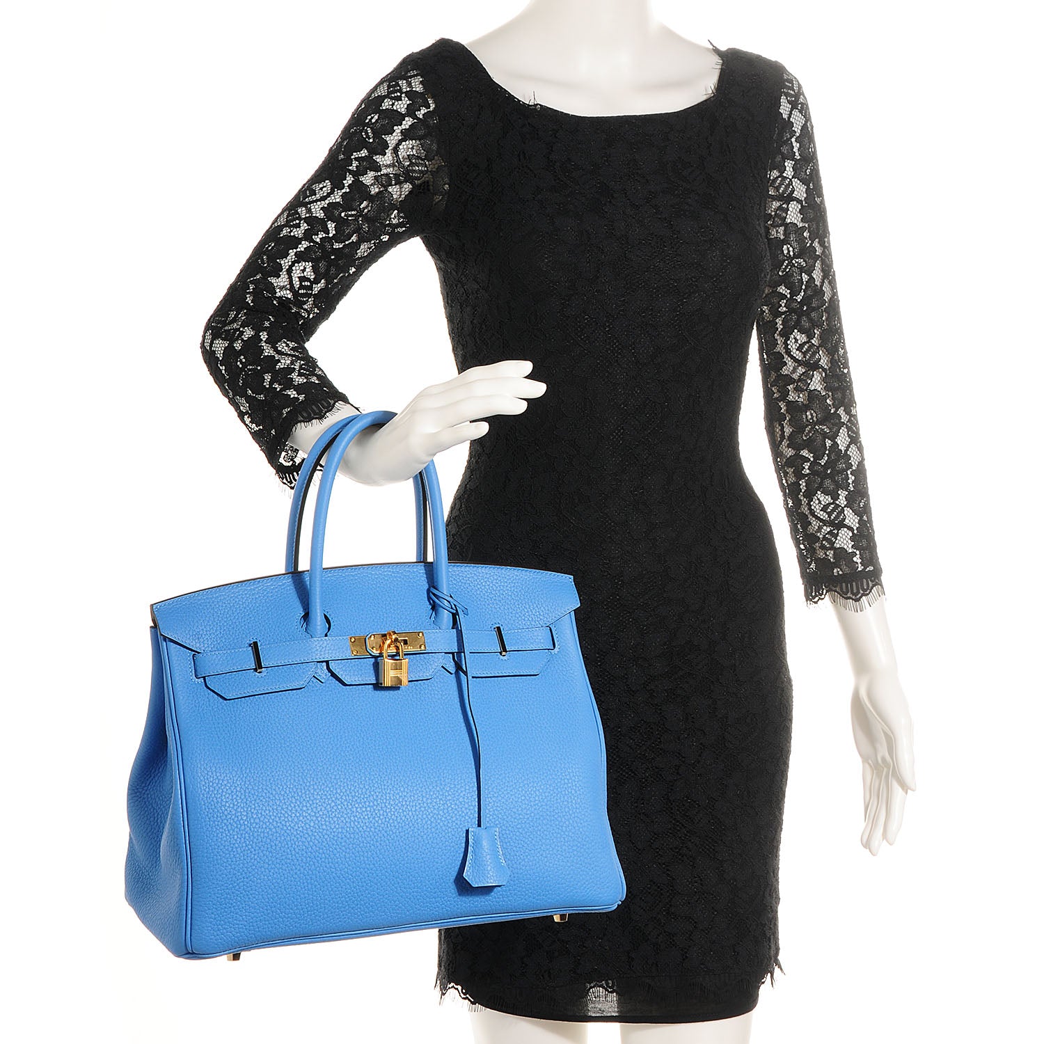 Hermes Taurillon Clemence Birkin 35 Bleu Paradis 2 of 26
