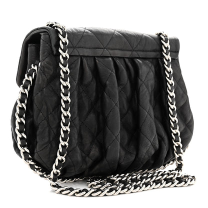 Chanel Washed Lambskin Quilted Medium Chain Around Messenger Black 3 of 11
