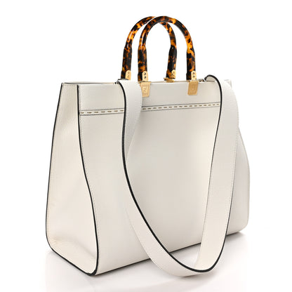 Fendi Vitello King Plexiglass Medium Fendi Sunshine Shopper Tote Bianco Ice Oro 3 of 10