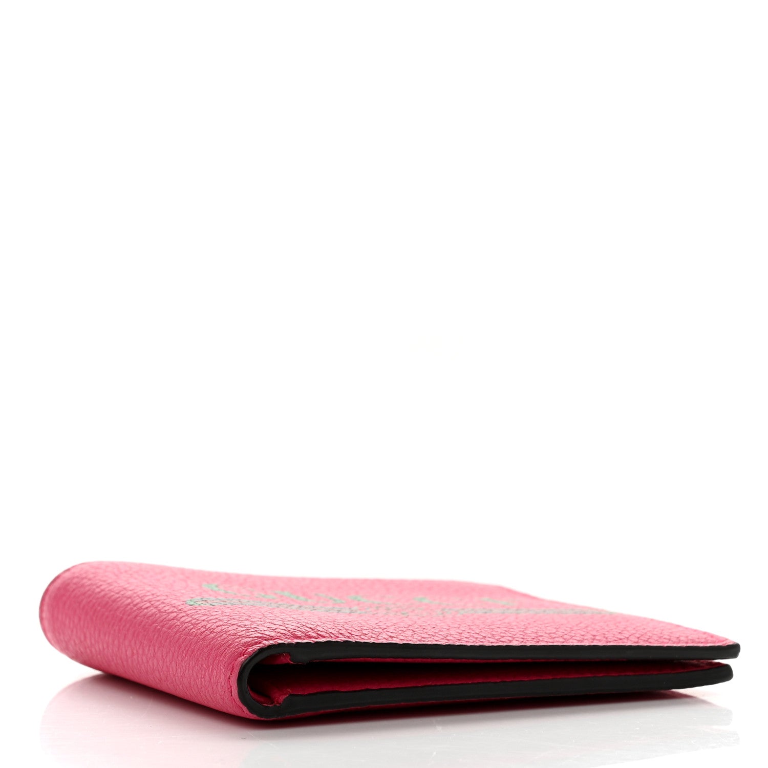 Gucci Grained Calfskin Logo Bi-Fold Wallet Box Pink Green 4 of 7