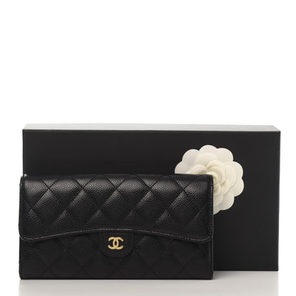 Chanel Caviar Quilted Large Gusset Flap Wallet Black 12 of 12