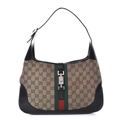 Gucci Monogram Web Jackie O Hobo Dark Brown 1 of 15