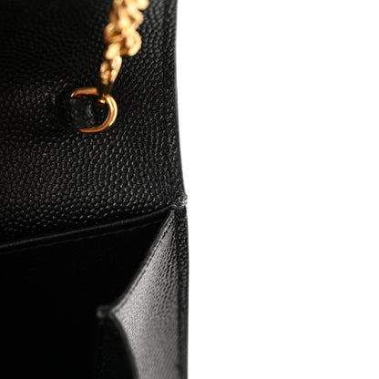 Saint Laurent Grain de Poudre Uptown Chain Wallet Black 12 of 14
