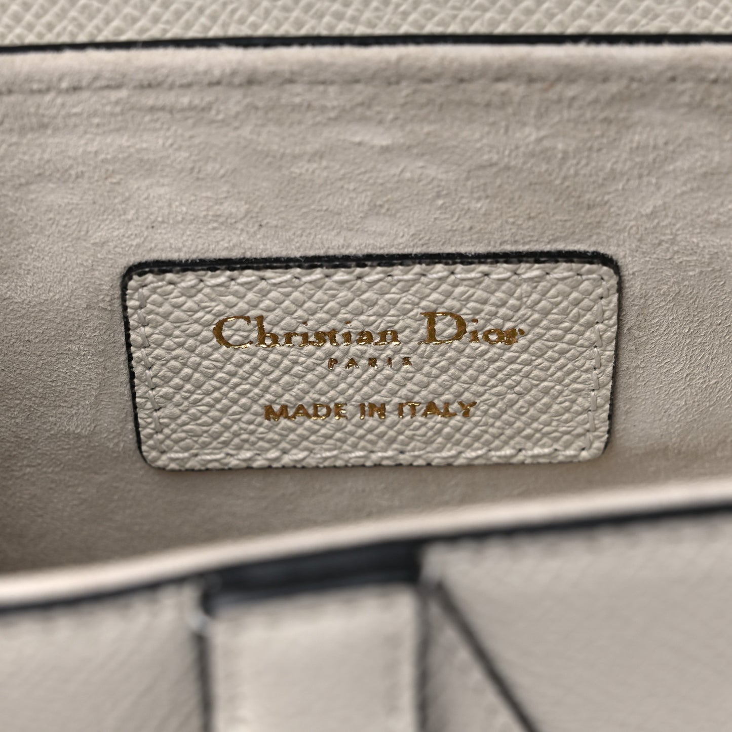 Grained Calfskin Mini Saddle Bag With Strap White