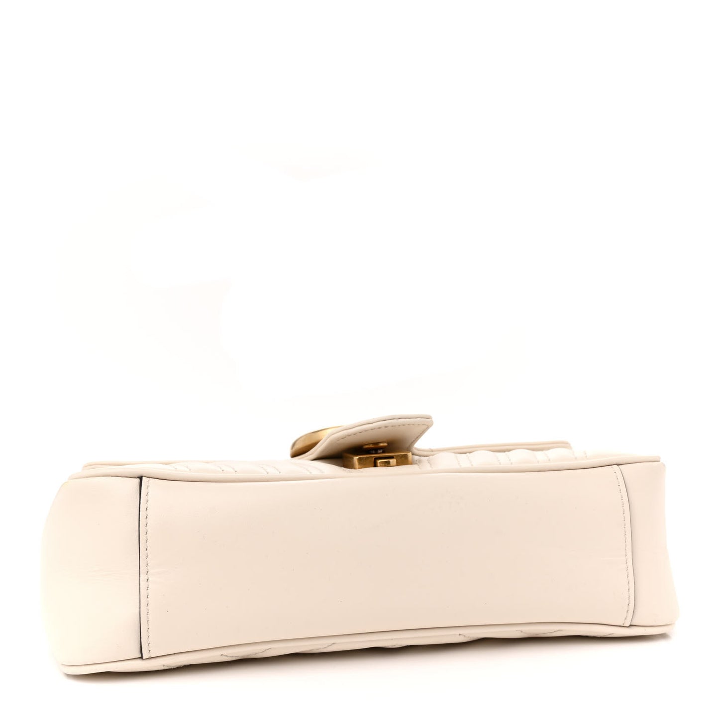Calfskin Matelasse Small GG Marmont Shoulder Bag White