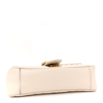Gucci Calfskin Matelasse Small GG Marmont Shoulder Bag White 4 of 12