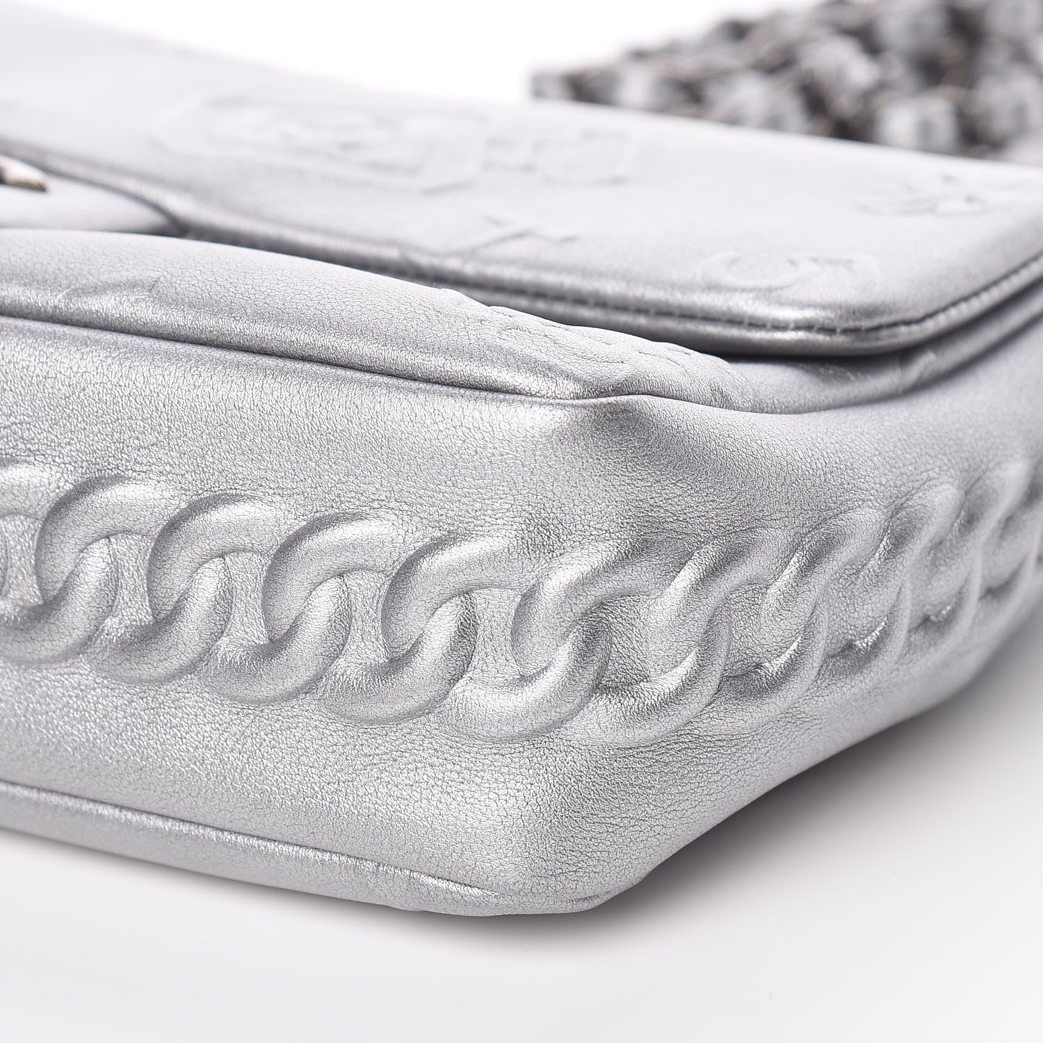 Chanel Metallic Lambskin Symbols Medium Single Flap Silver 9 of 10
