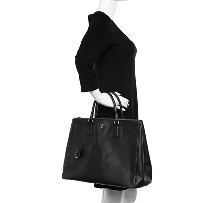Prada Saffiano Lux Extra Large Galleria Double Zip Tote Black 2 of 12