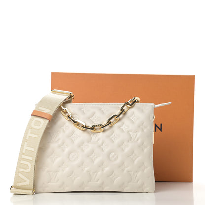 Louis Vuitton Lambskin Embossed Monogram Coussin PM Beige Cream 10 of 10