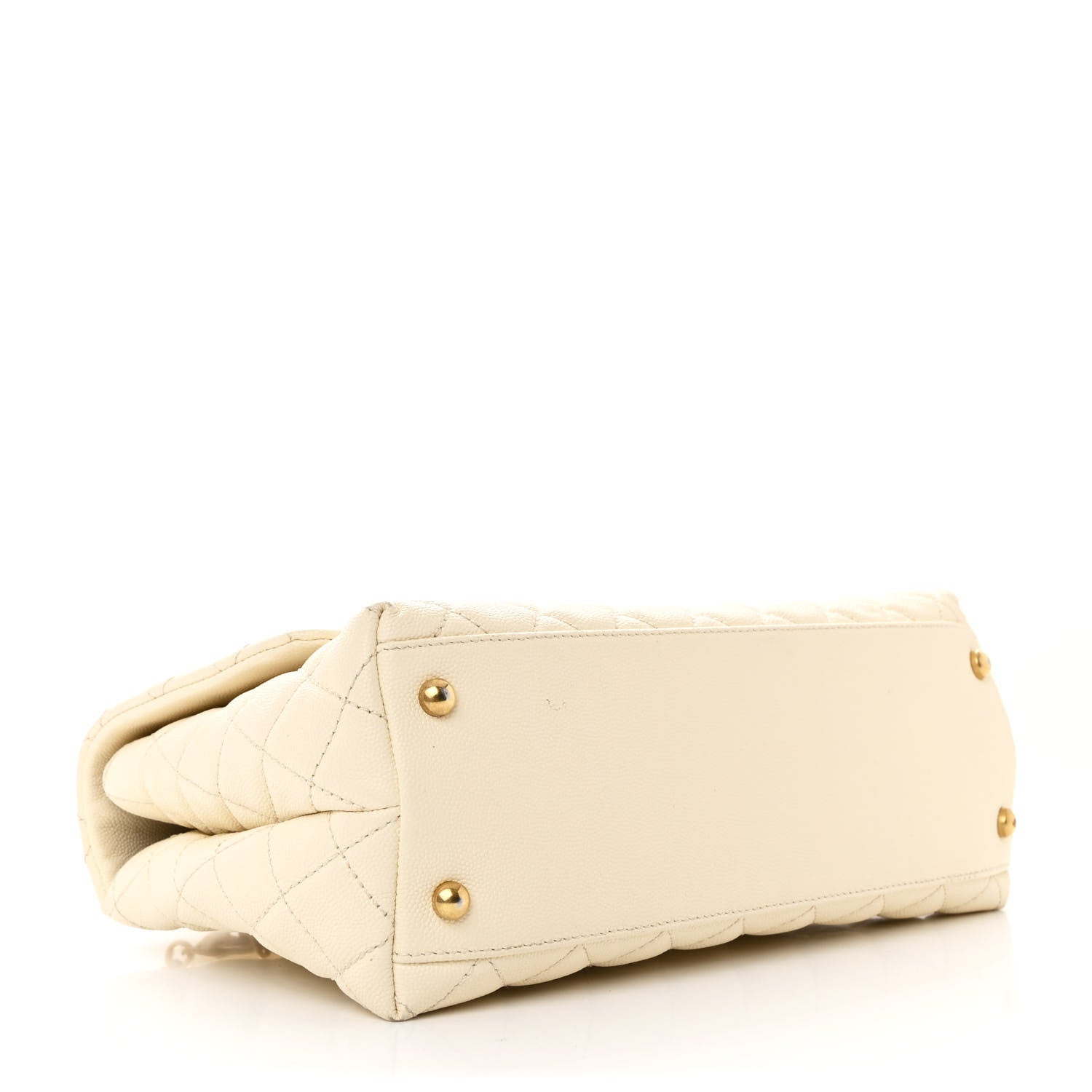 Chanel Caviar Quilted Small Coco Handle Flap White 4 of 14