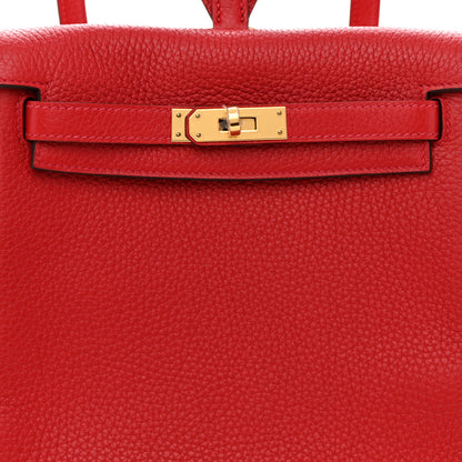 Hermes Taurillon Clemence Kelly Ado Backpack Rouge Casaque 9 of 12