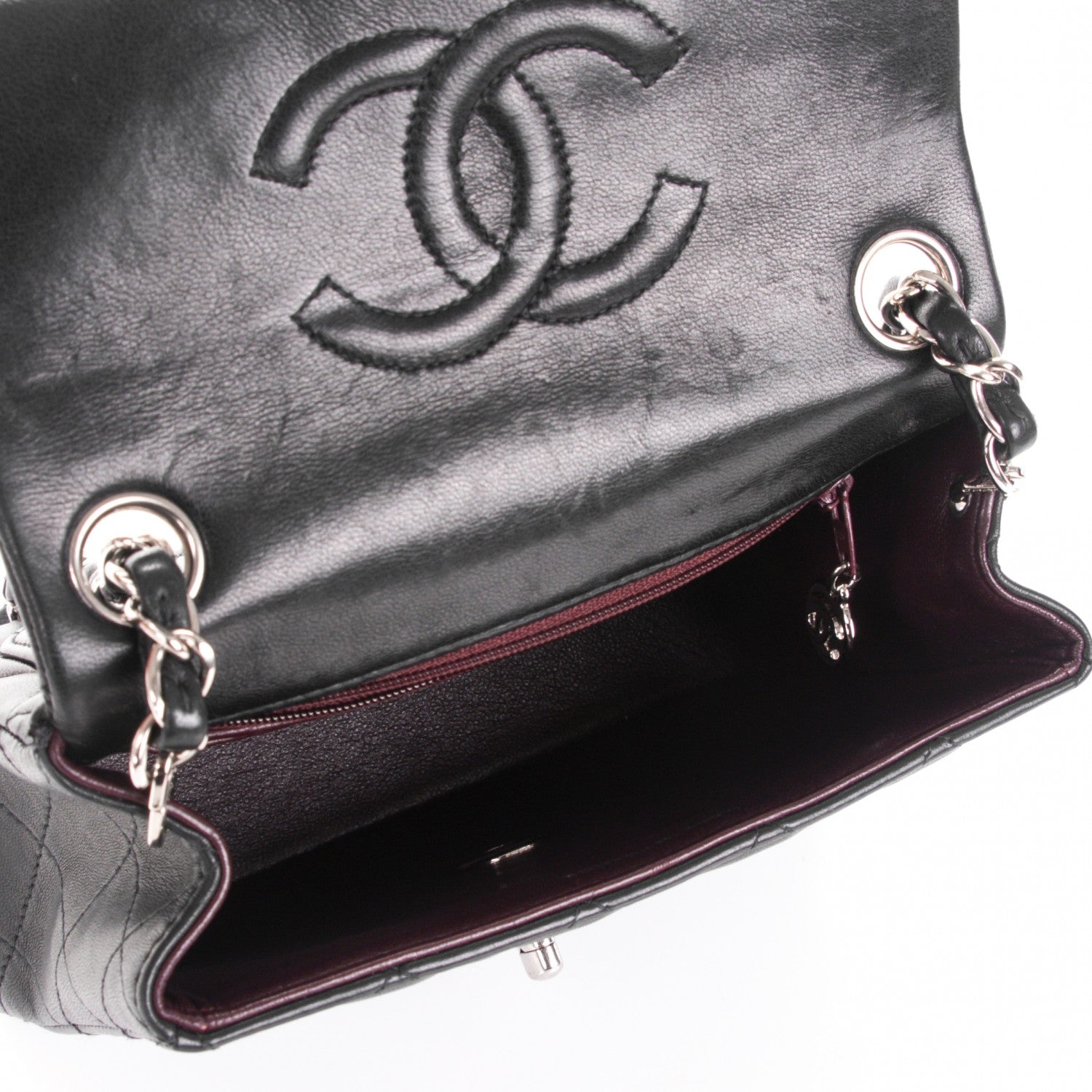 Chanel Lambskin Quilted Mini Square Flap Black 5 of 8