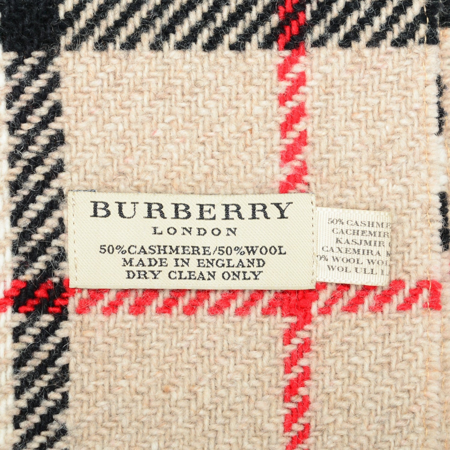 Burberry Wool Cashmere Nova Check Scarf Camel 4 of 4