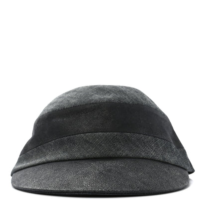 Hermes Goatskin Cotton Linen Cap 56 Black 3 of 8