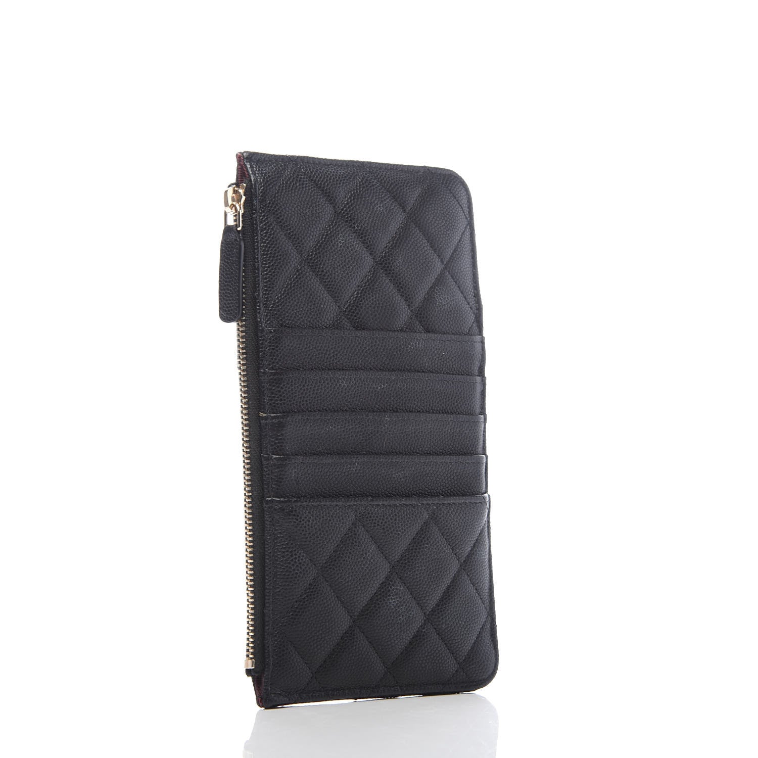Chanel Caviar Quilted Classic Flat Wallet Pouch Black 3 of 7