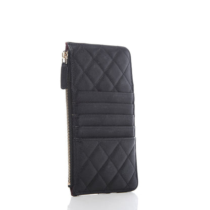 Chanel Caviar Quilted Classic Flat Wallet Pouch Black 3 of 7