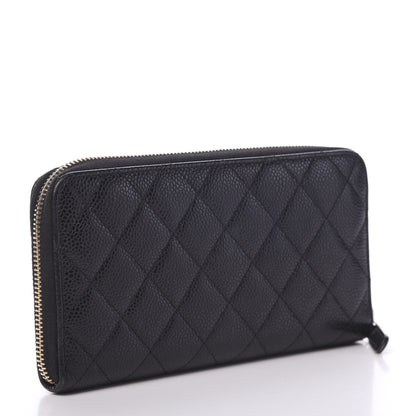 Chanel Caviar Quilted Large Gusset Zip Around Wallet Black 2 of 8