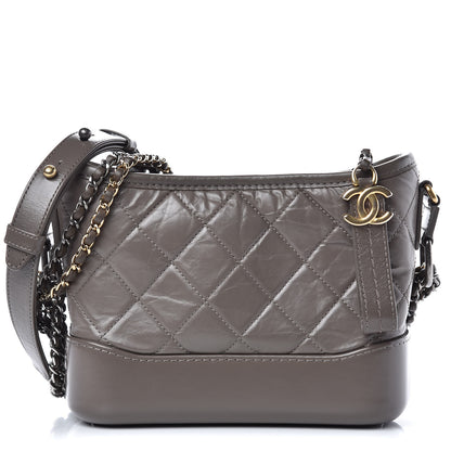 Chanel Aged Calfskin Quilted Small Gabrielle Hobo Grey 1 of 10