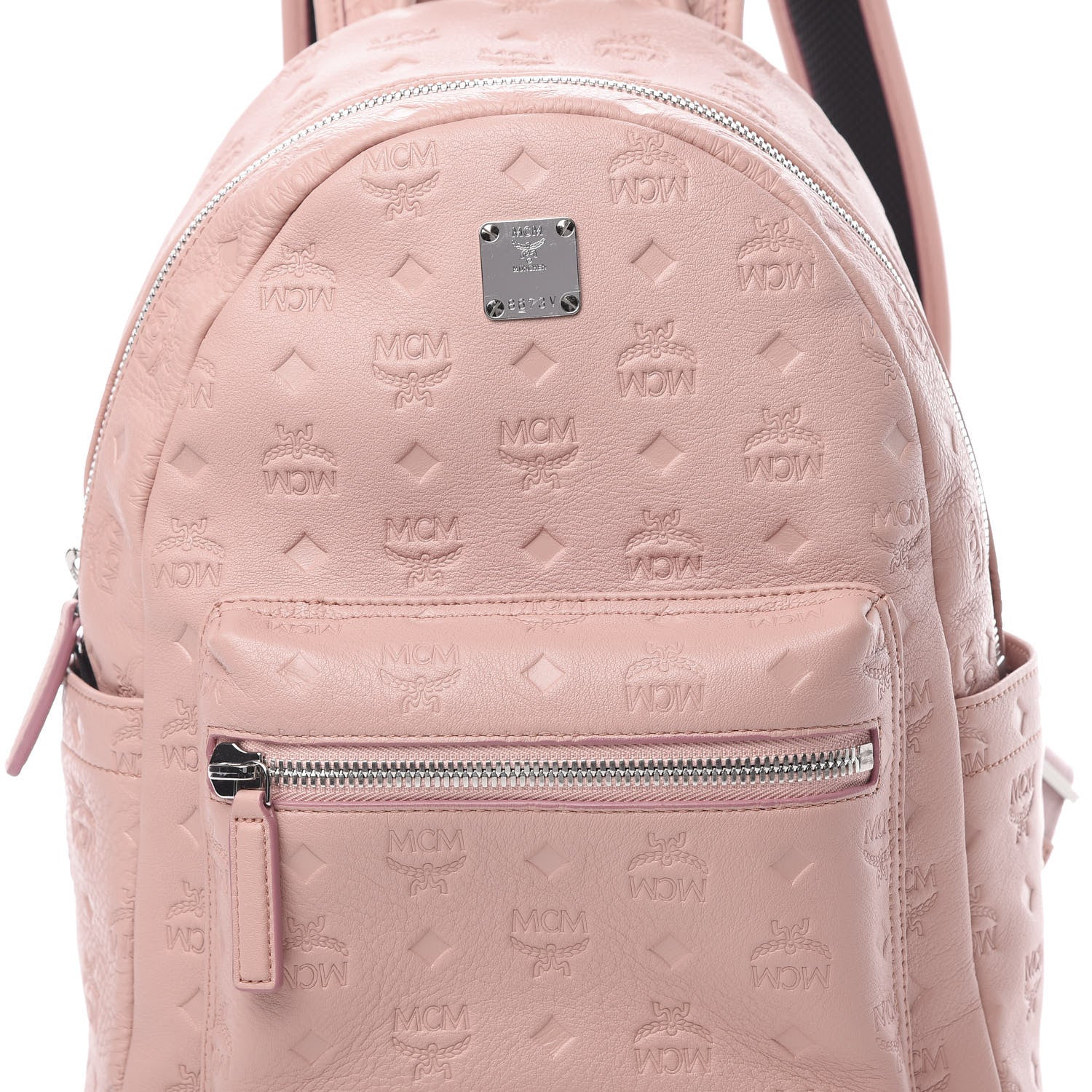 MCM Calfskin Ottomar Monogram Small Backpack Pink 7 of 9