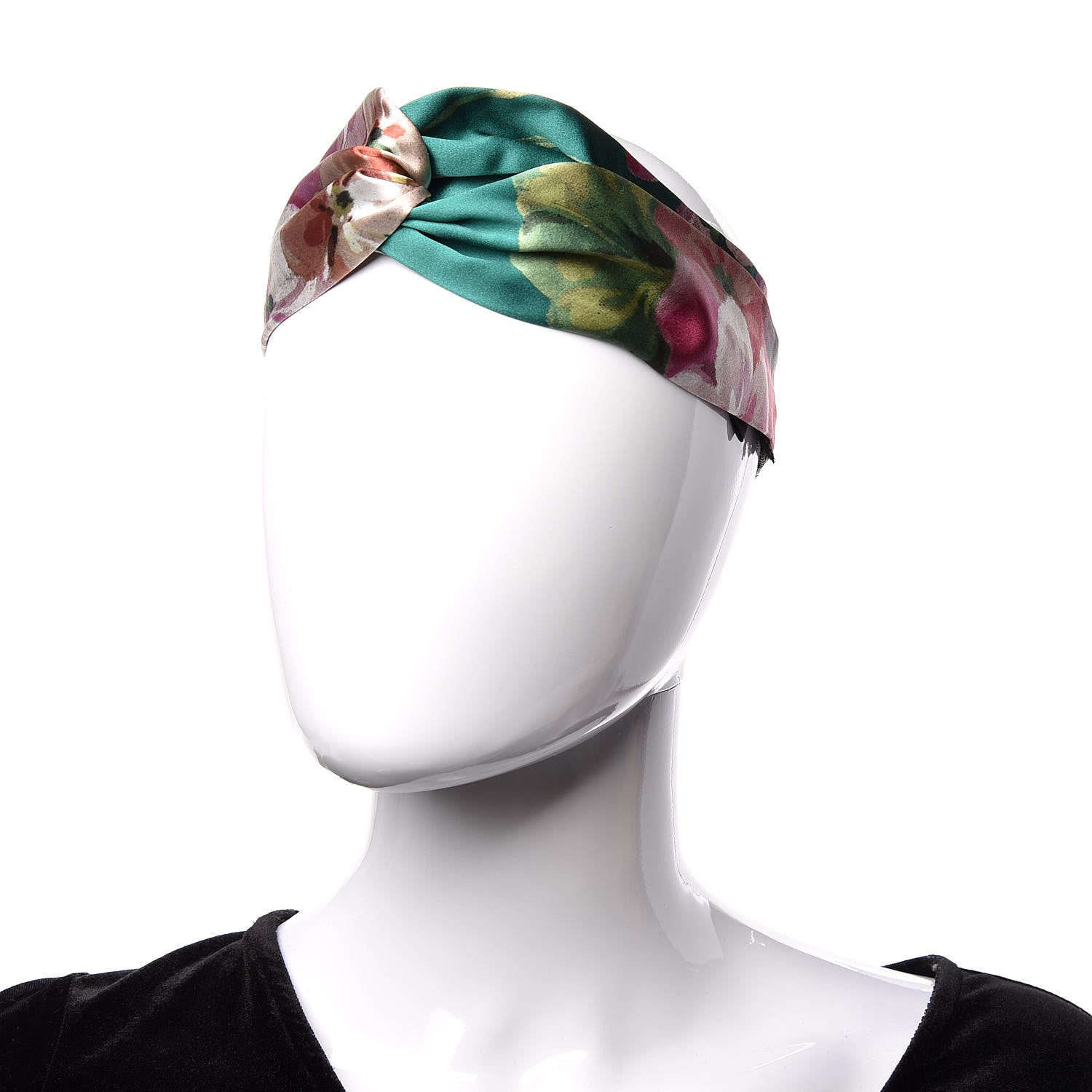 Gucci Silk Blooms Print Duchesse Headband Grass 2 of 6