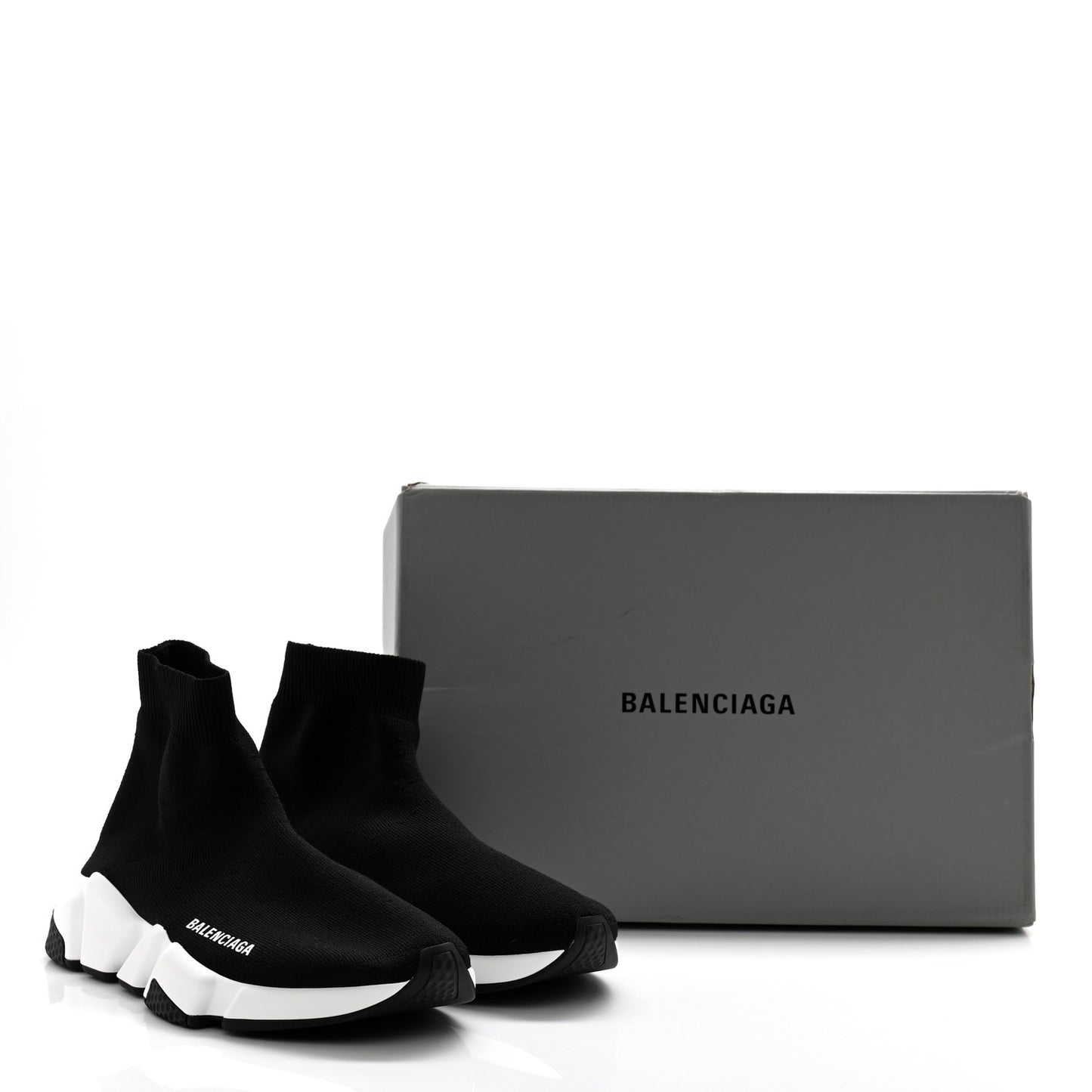 Neoprene Knit Womens Speed Sneakers 38 Black White