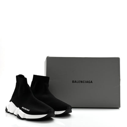 Balenciaga Neoprene Knit Womens Speed Sneakers 38 Black White 10 of 10