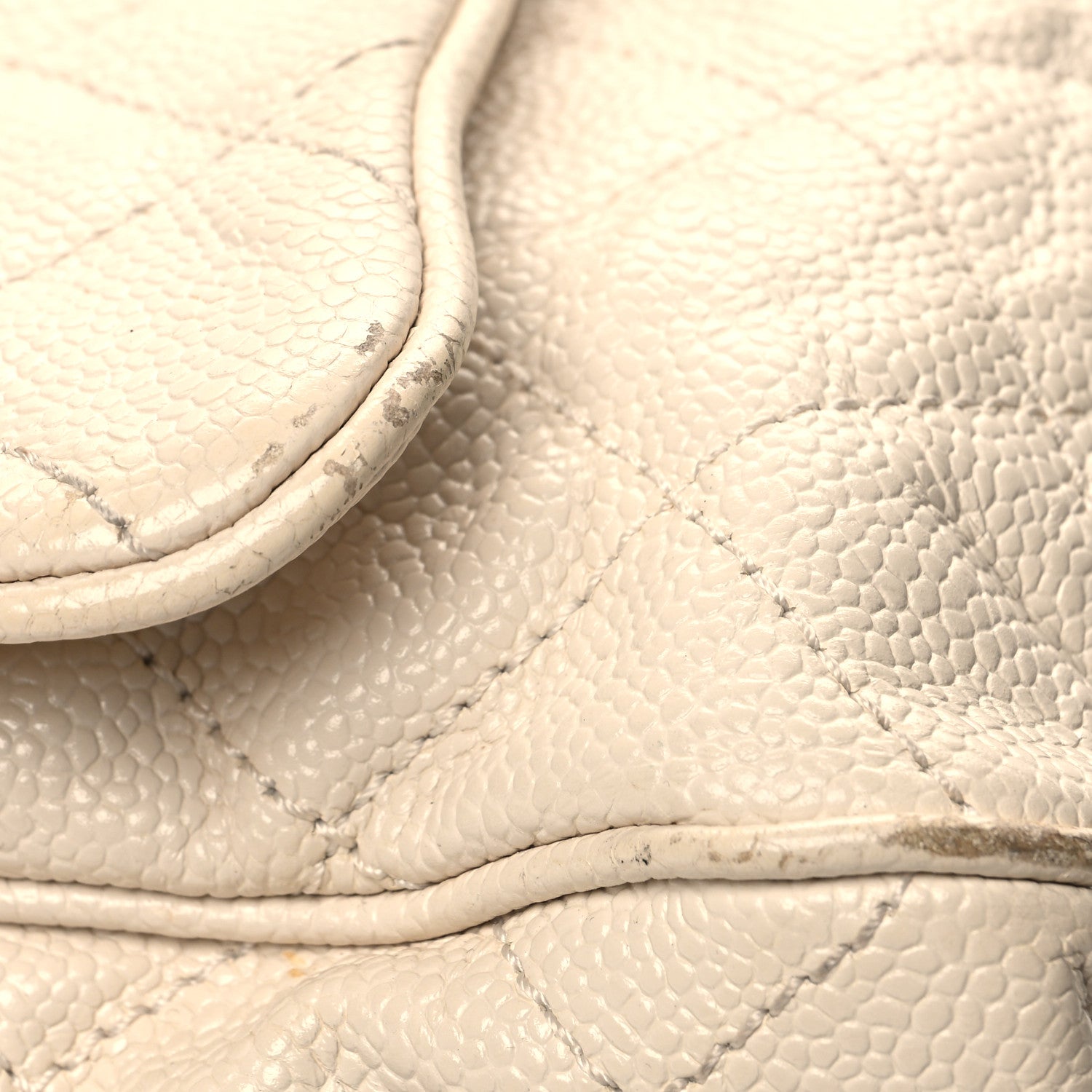 Chanel Crumpled Grained Calfskin Quilted Large Shiva Flap Dark White 16 of 19