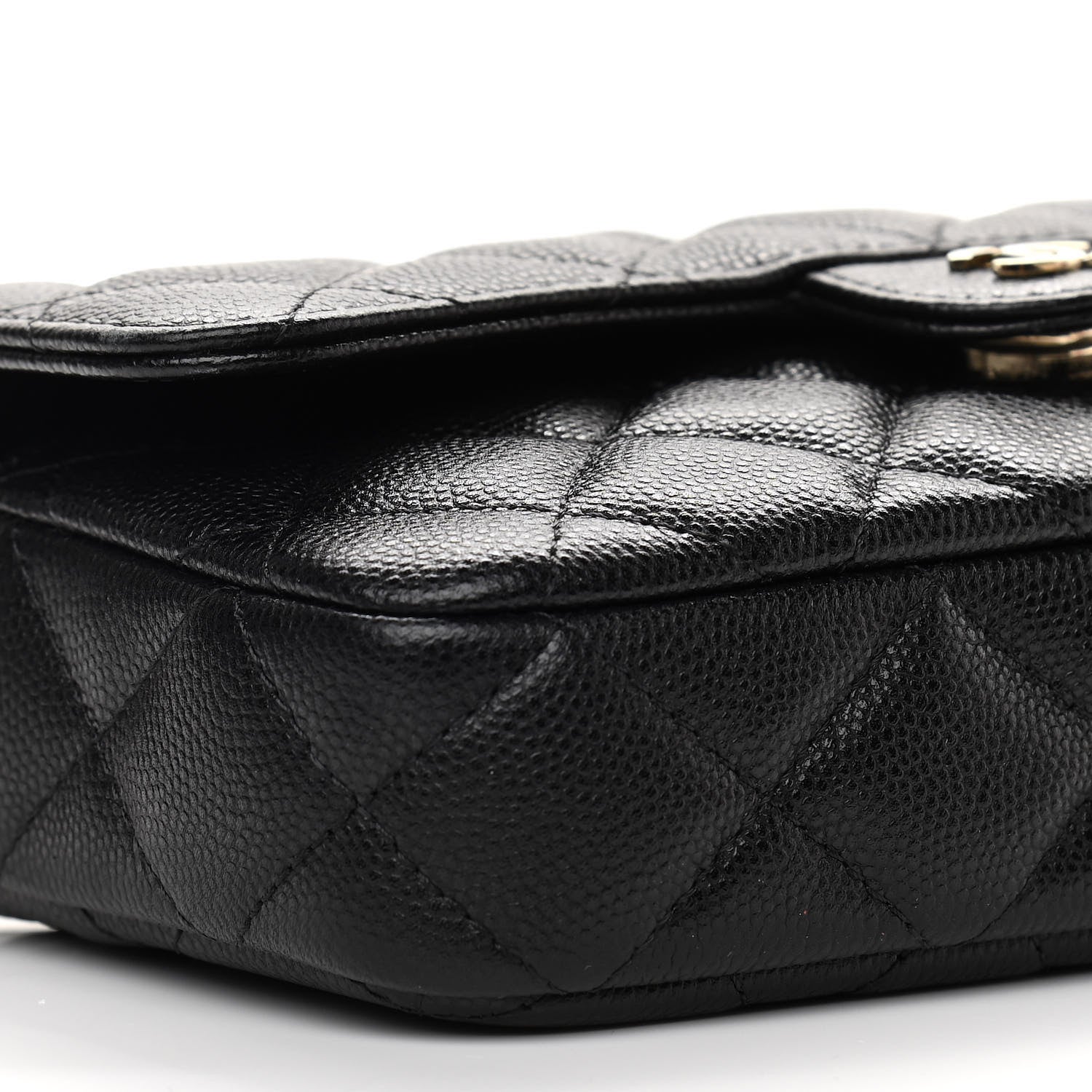 Chanel Caviar Quilted Flap Phone Holder With Chain Black 11 of 13