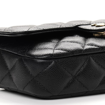 Chanel Caviar Quilted Flap Phone Holder With Chain Black 11 of 13