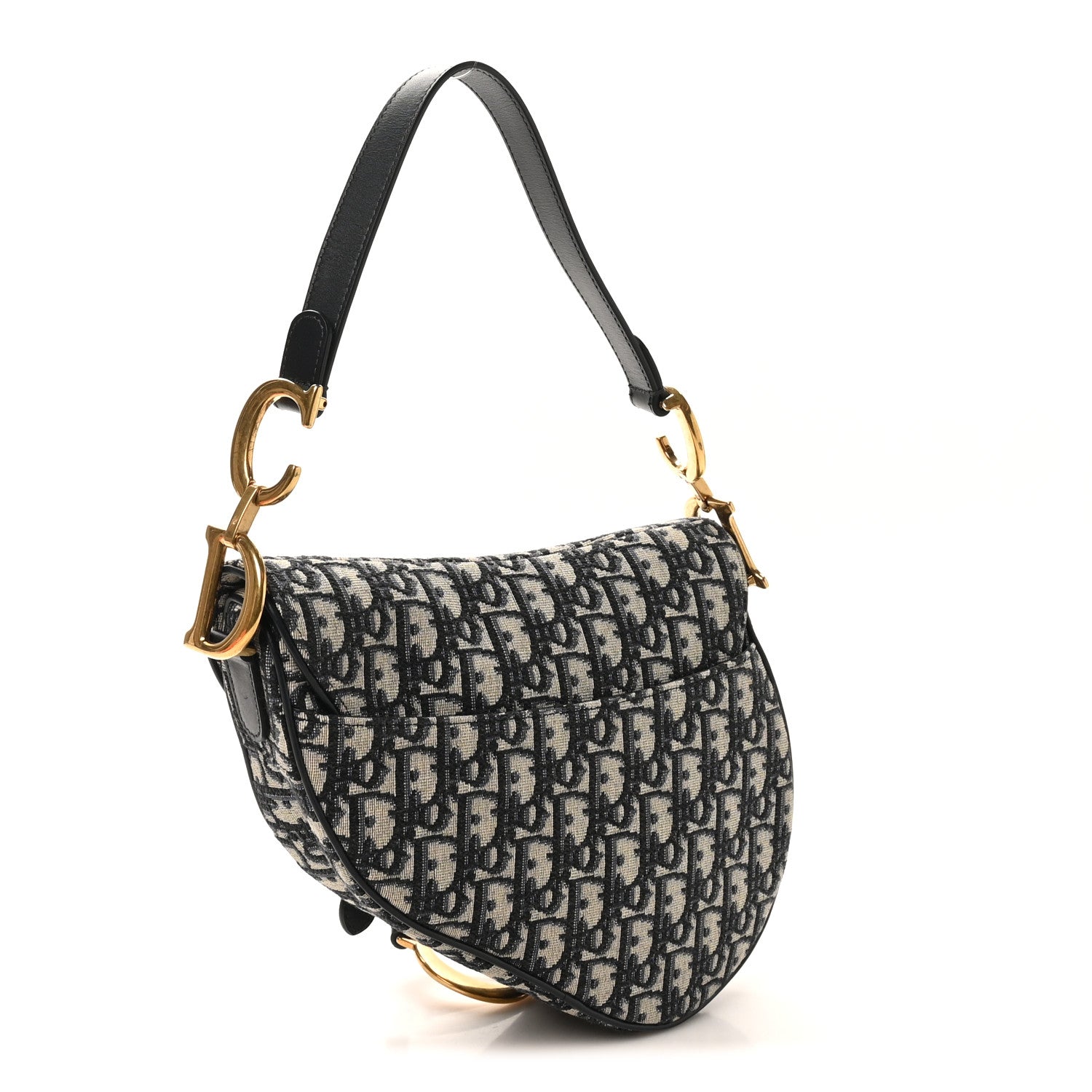 Christian Dior Oblique Saddle Bag Blue 3 of 10